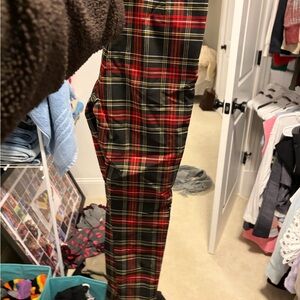 Zara Plaid Trousers in Red and green